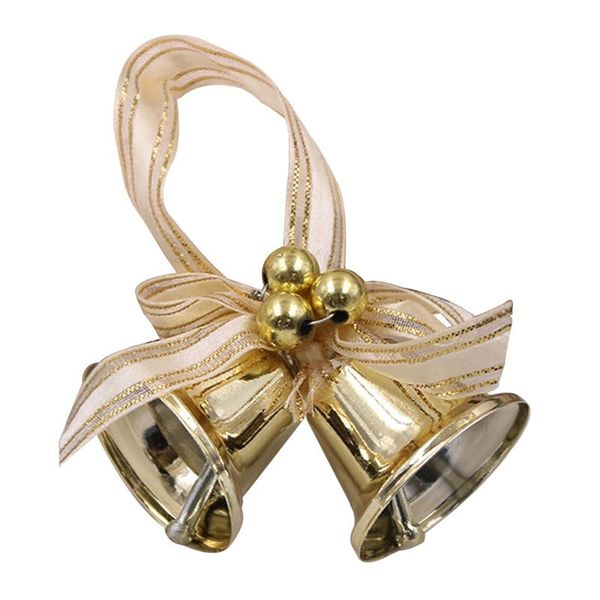 christmas decorations jingle bell tree ornament party decoration metal pendant ribbon